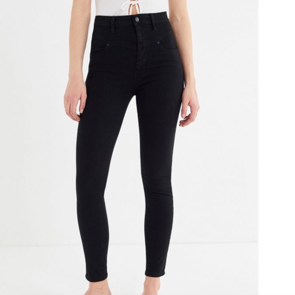 high rise dark blue BDG jeans